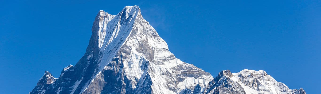 Snow-covered Himalayan peaks in Nepal
